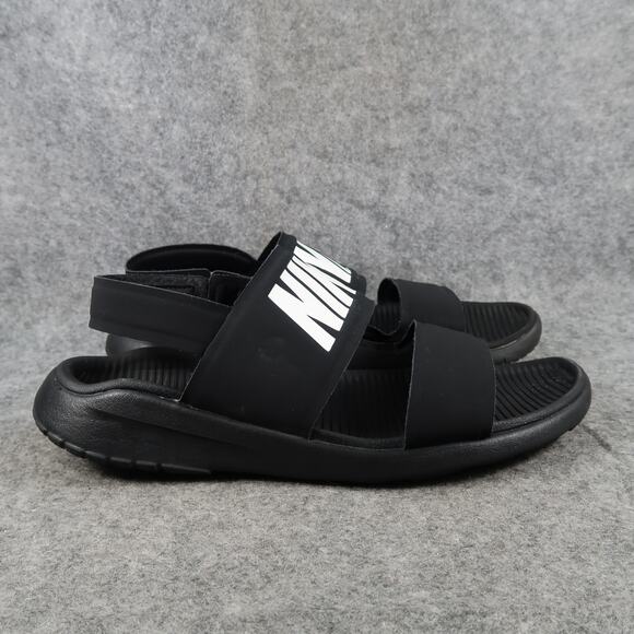 Nike Shoes Womens 9 Sandals Tanjun Casual Sport Recovery Comfort Black Strappy - Picture 1 of 13